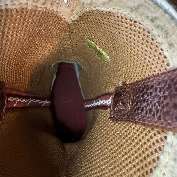 Twisted X Youth Square Toe Cowboy Boots Brown Green Leather Cross YBK0005 4.5M - Picture 6 of 8